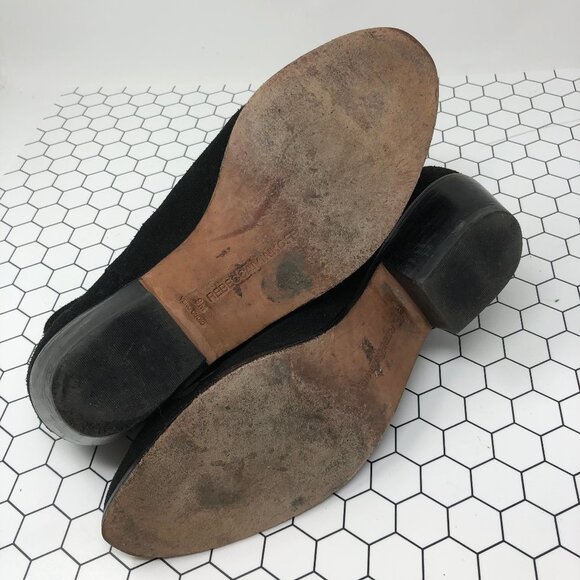 Rebecca Minkoff Alex Black Suede Buckle Booties 9 - Picture 9 of 10